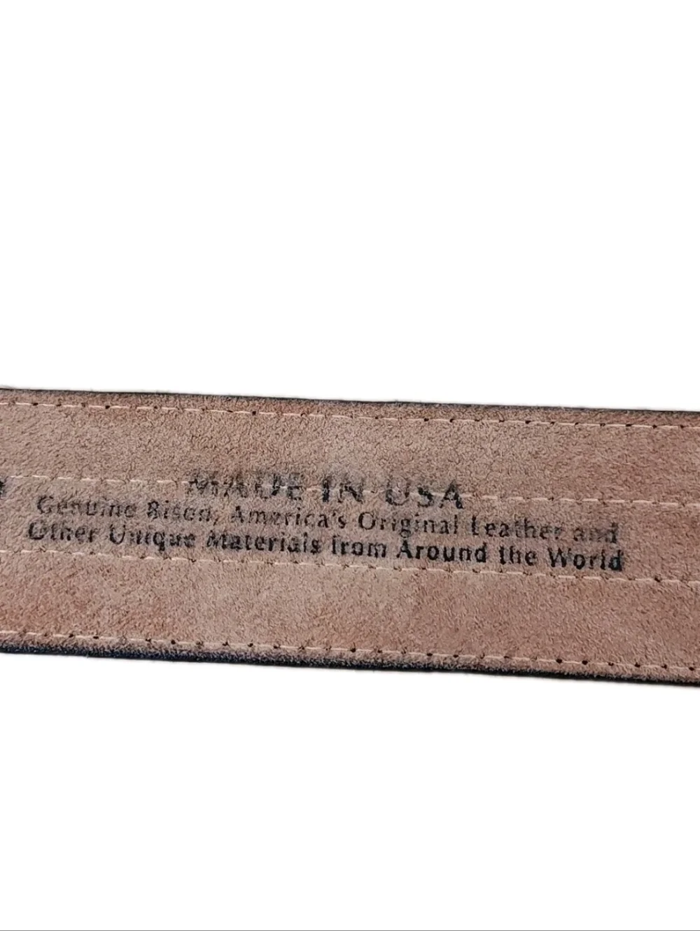 Justin Top Grain Black Leather Aztec Needlepoint Western Belt 40/44 Buffalo Coin